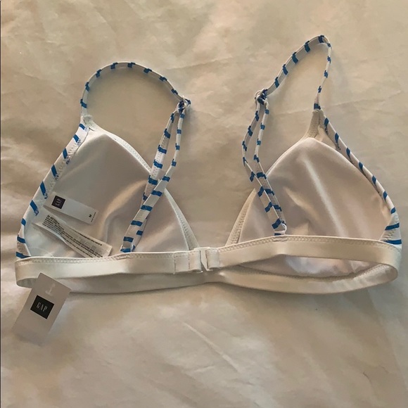 Gap Blue and White Stripe Triangle Bikini Top, M - Picture 2 of 2